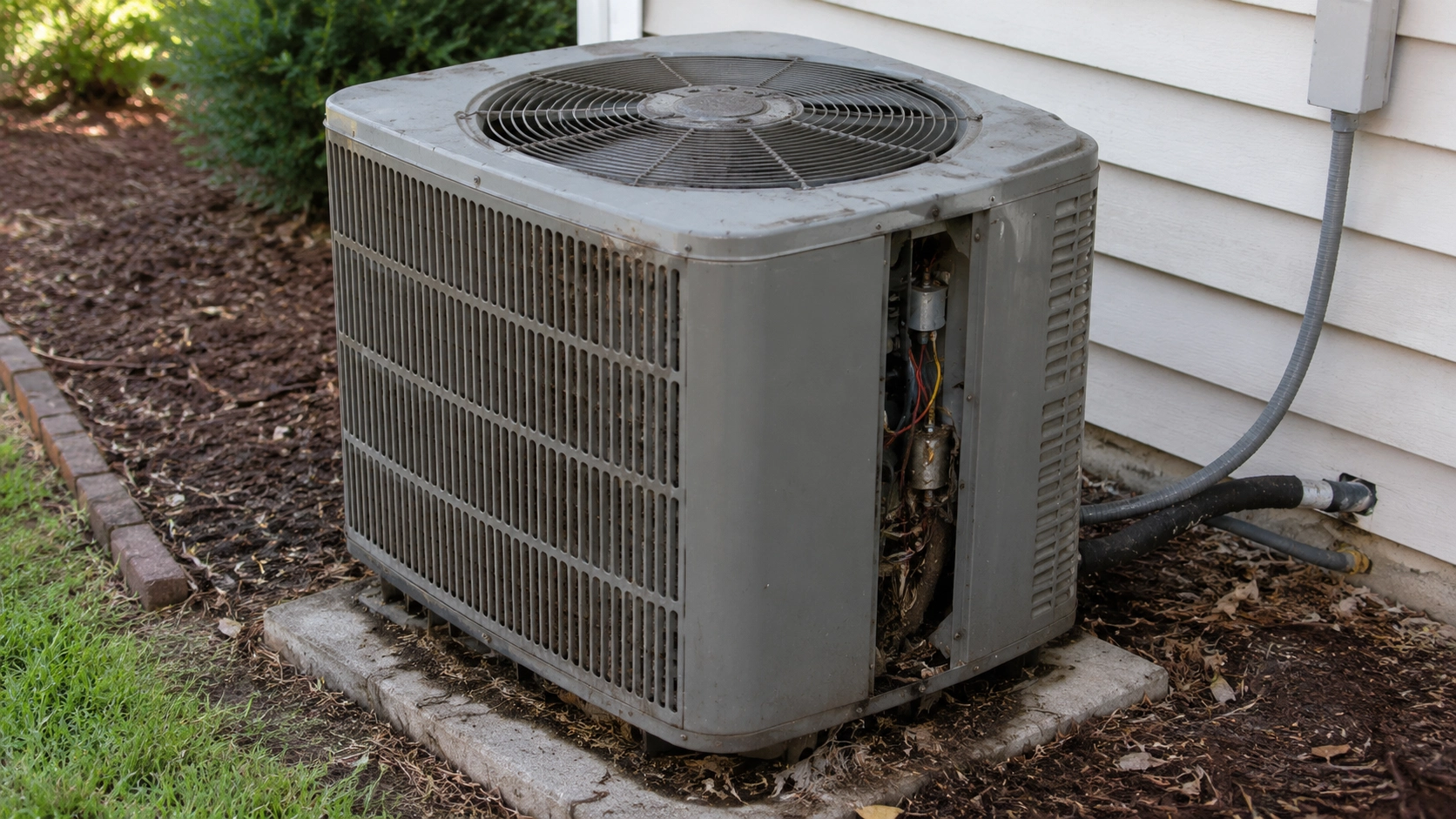 AC unit before repairs