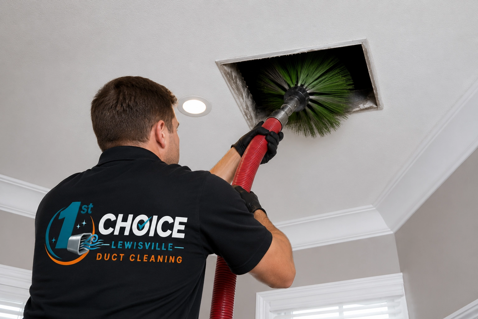 Air duct cleaning technician