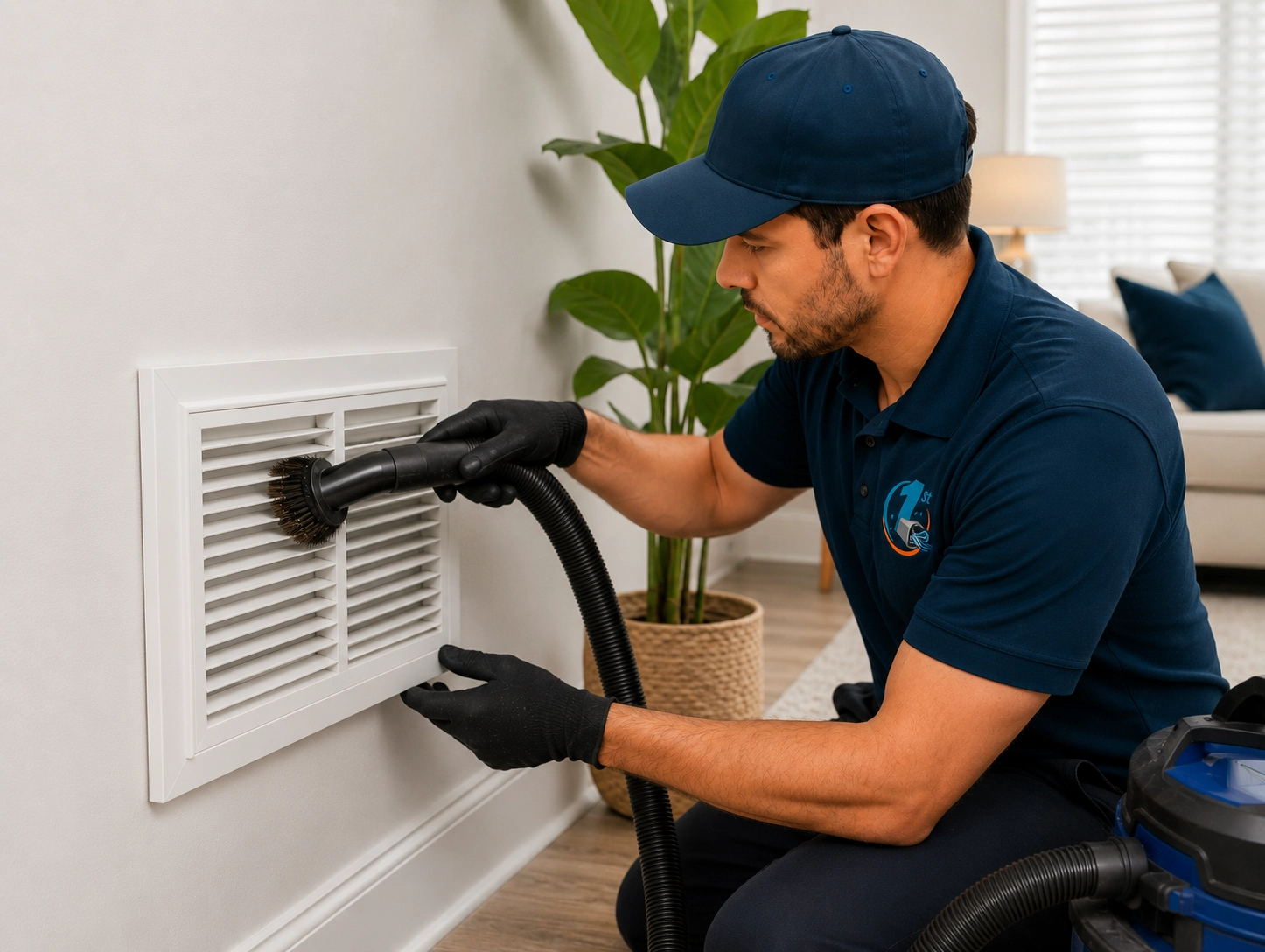 Air vent Lewisville cleaning technician