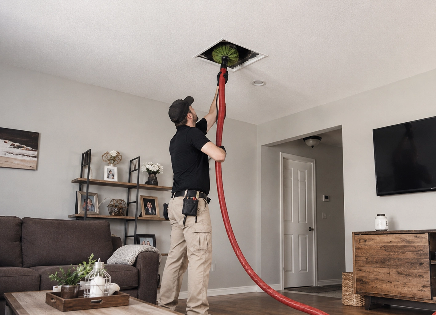 Residential Air Duct cleaning technician